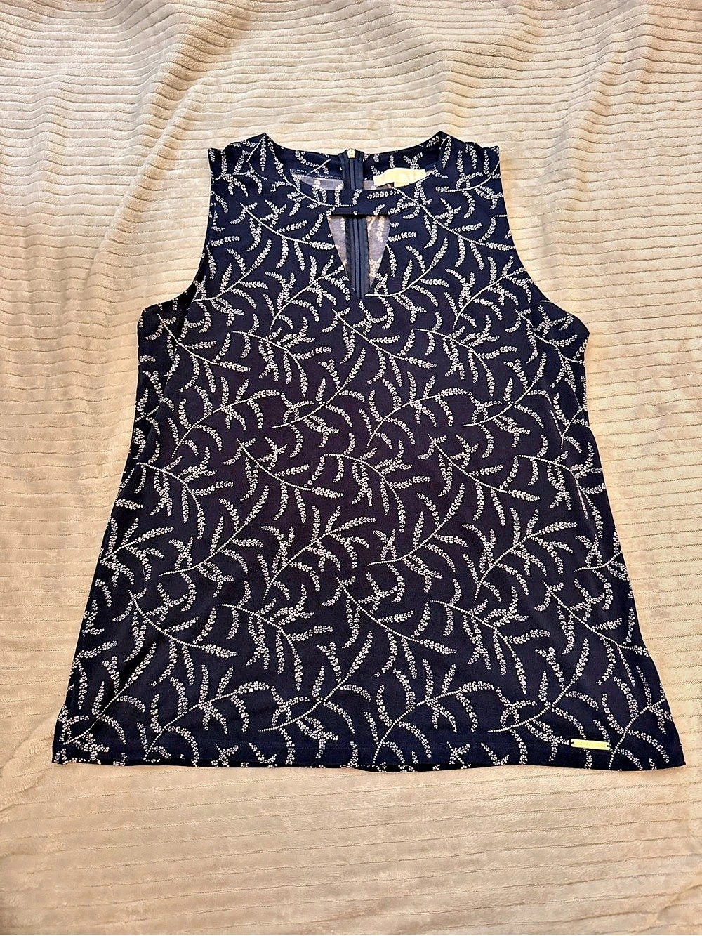 Michael Kors Floral Sleeveless Top in Blue & White Large Like New
